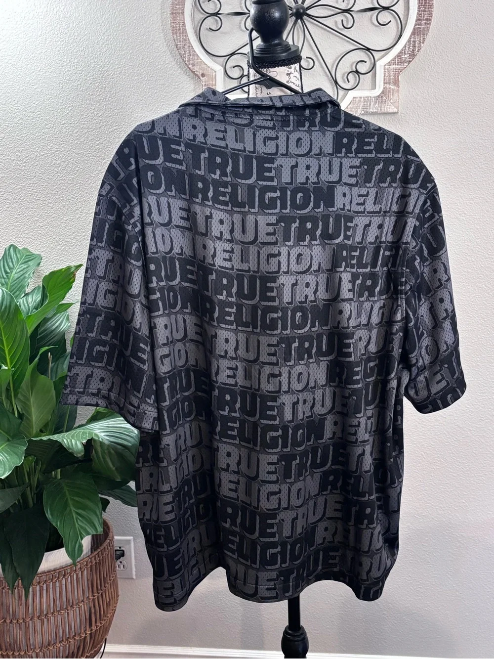 True Religion Black Logo Short Sleeve Shirt